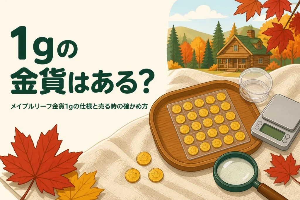 メイプルリーフ金貨1gの25枚組パックを表すアイキャッチ