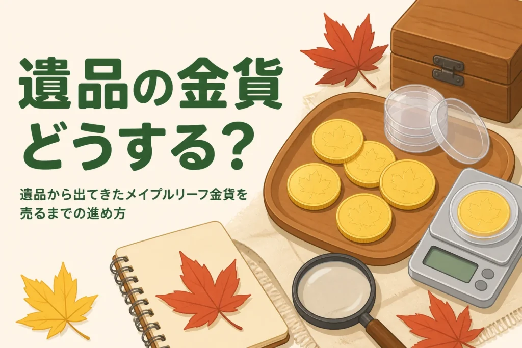 遺品から出てきたメイプルリーフ金貨を表したアイキャッチ