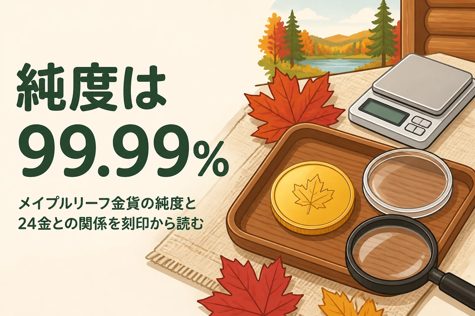 メイプルリーフ金貨の純度を案内する記事のアイキャッチ