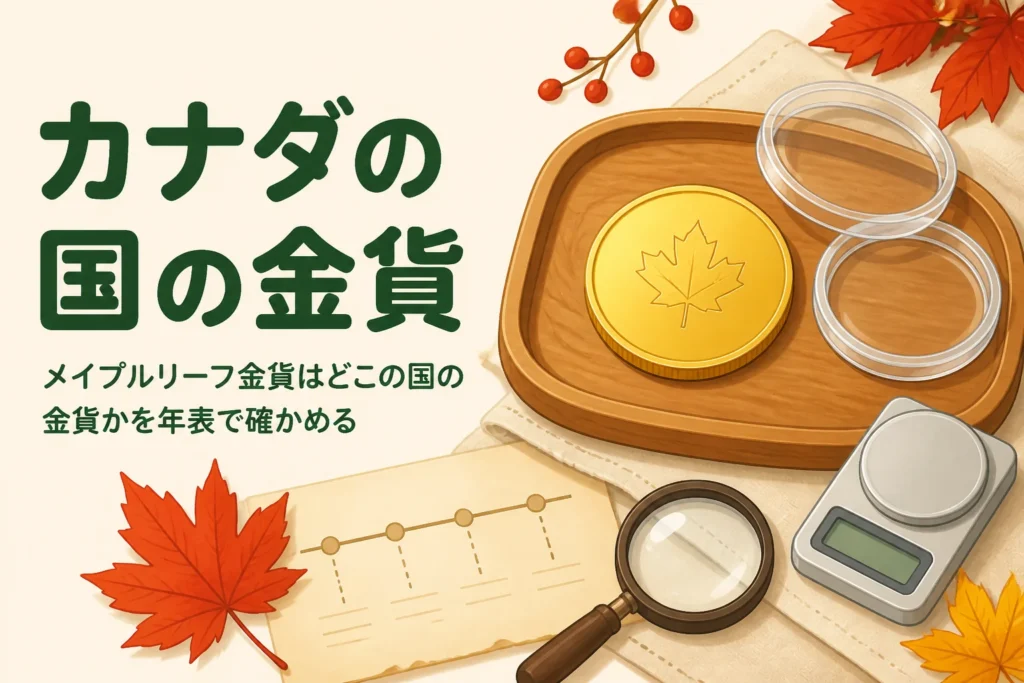 メイプルリーフ金貨はどこの国の金貨かを案内する記事のアイキャッチ